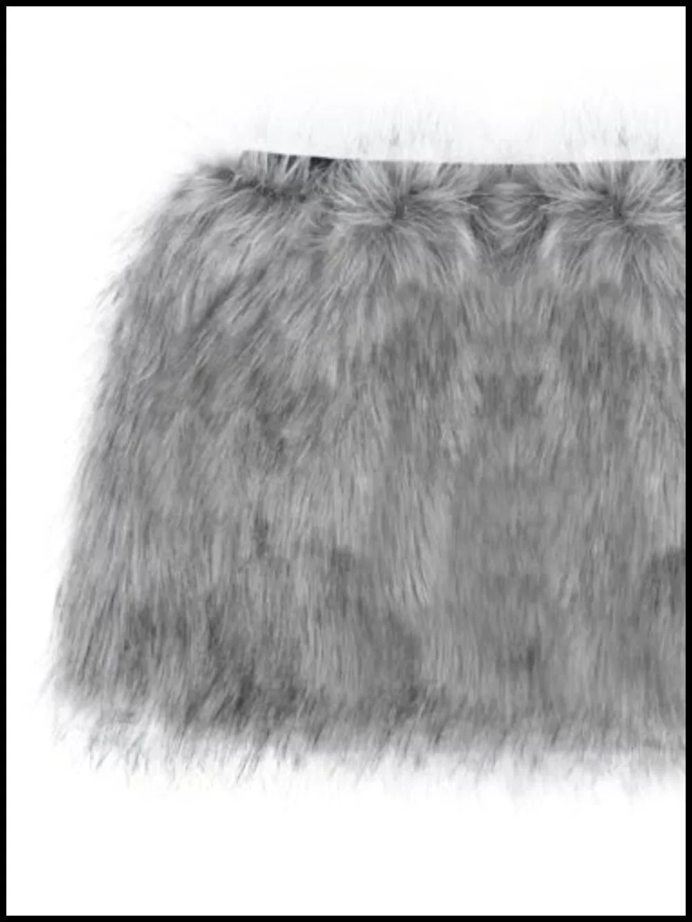Faux Fur A Line Mini Skirt & Leg Warmer Set for Halloween Cosplay